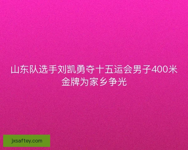 山东队选手刘凯勇夺十五运会男子400米金牌为家乡争光